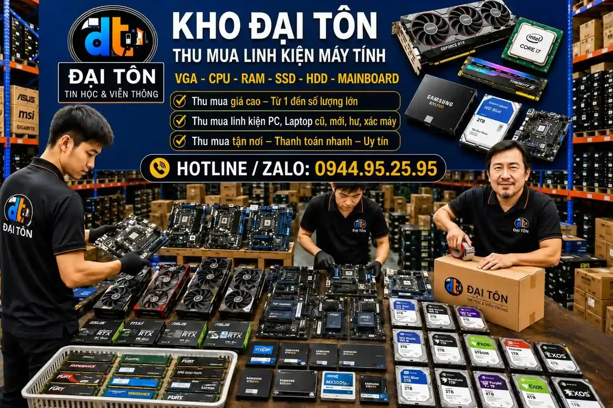Dịch vụ thu mua linh kiện máy tính cũ giá cao tận nơi tại TP.HCM