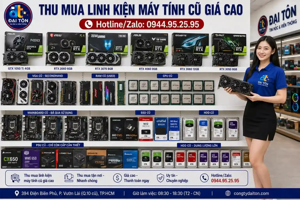 Thu mua máy tính cũ hỏng xác PC giá tốt tại TP.HCM